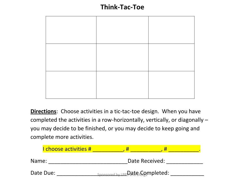 PPT Differentiated Instruction Strategy Choice Boards (Process