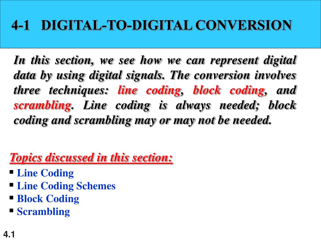 PPT 41 DIGITALTODIGITAL CONVERSION PowerPoint Presentation, free download ID3791901