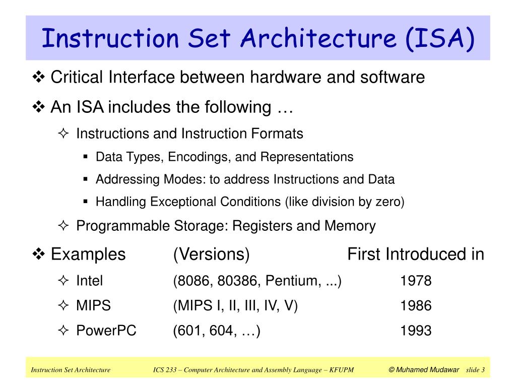 PPT Instruction Set Architecture PowerPoint Presentation, free download ID3792802