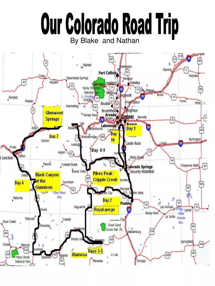 Colorado Map California Speed Limit PPT Our Colorado Road Trip PowerPoint Presentation, free download