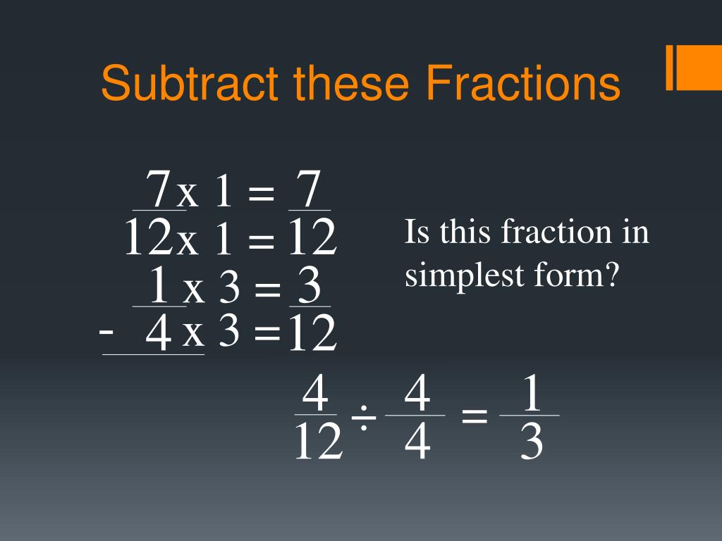PPT Add or Subtract Fractions with Unlike Denominators PowerPoint