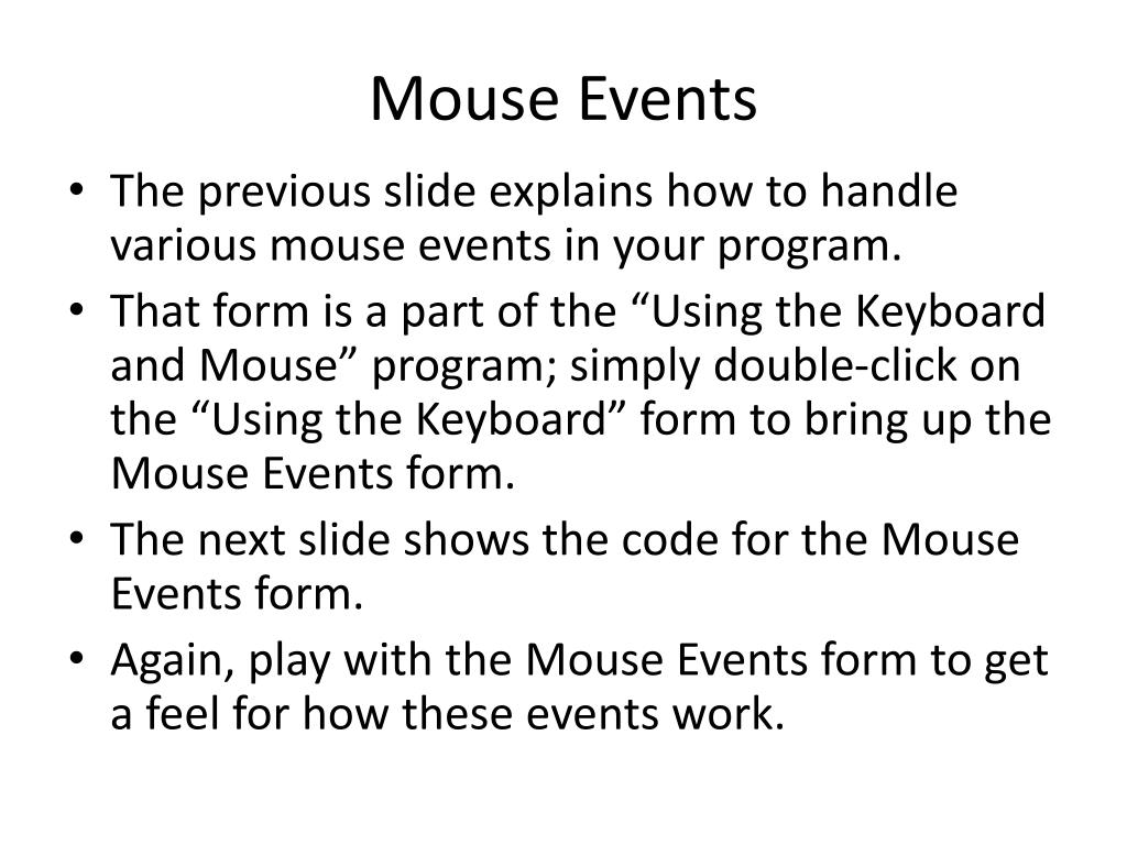 PPT Keyboard and Mouse Events PowerPoint Presentation, free download ID3796963