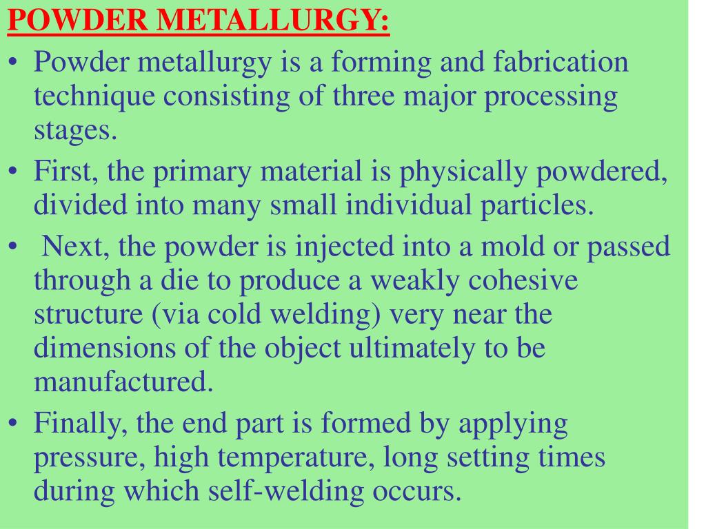 PPT POWDER METALLURGY PowerPoint Presentation, free download ID3797034