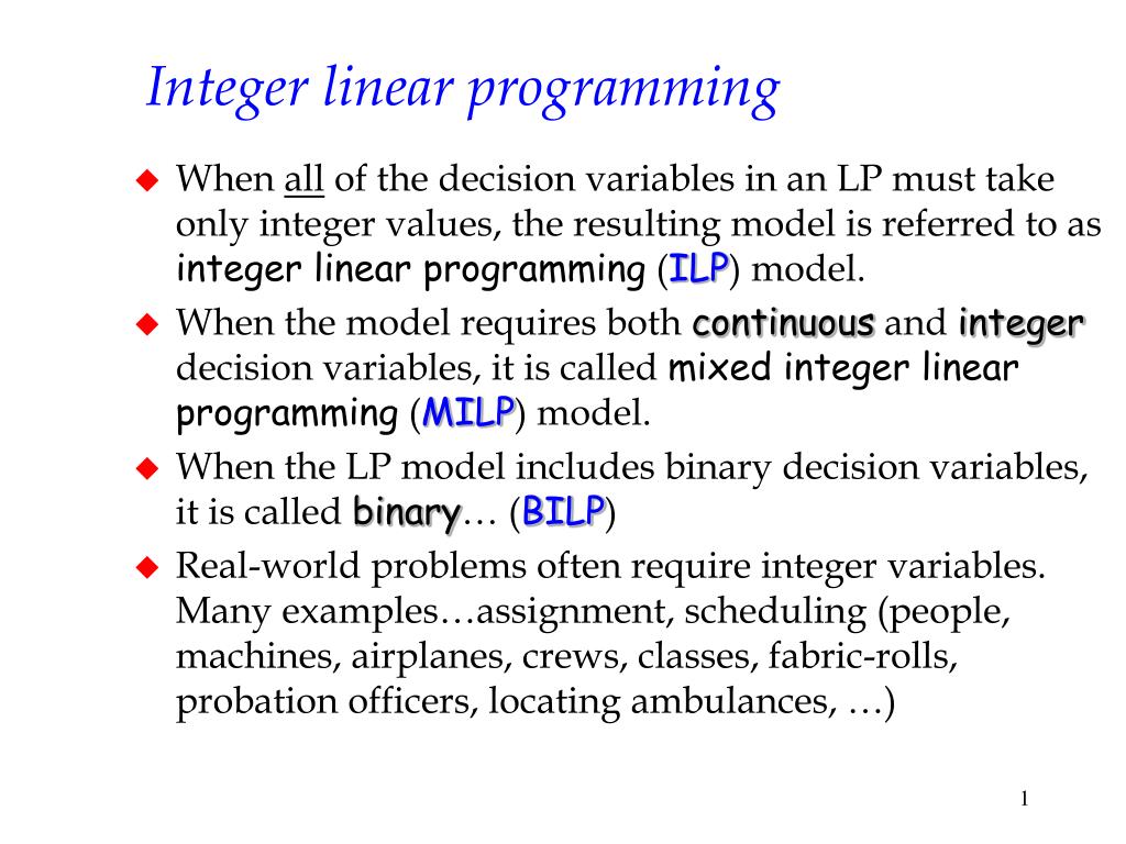PPT Integer linear programming PowerPoint Presentation, free download