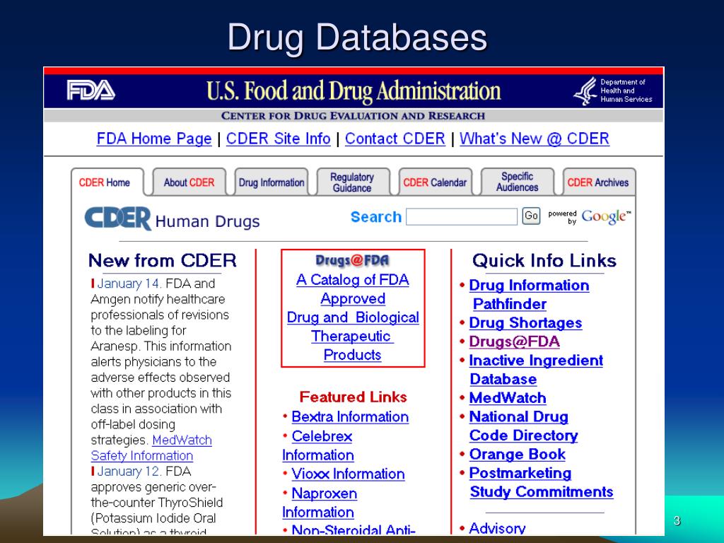 PPT Drug Databases PowerPoint Presentation, free download ID3801908