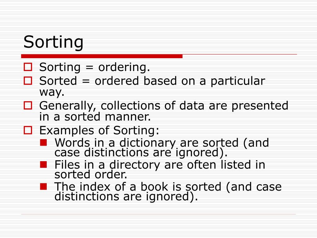 PPT Different types of Sorting Techniques used in Data Structures