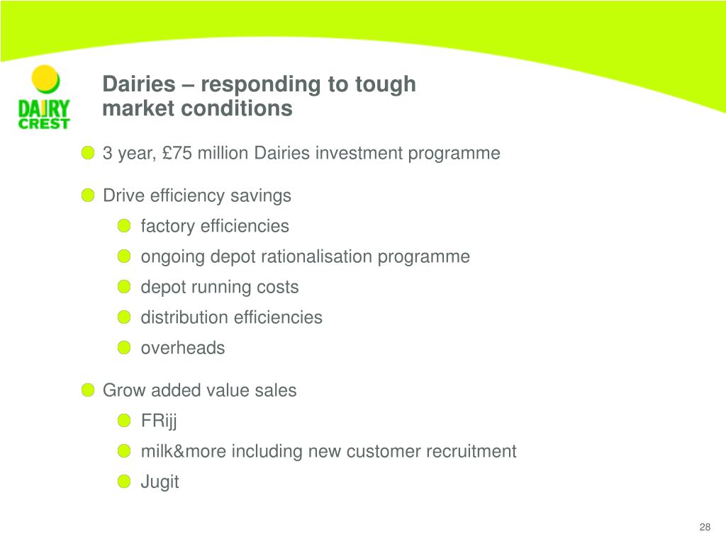 PPT DAIRY CREST GROUP PLC PowerPoint Presentation, free download ID