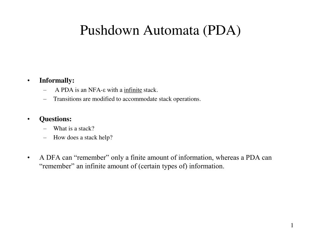PPT Pushdown Automata (PDA) PowerPoint Presentation, free download