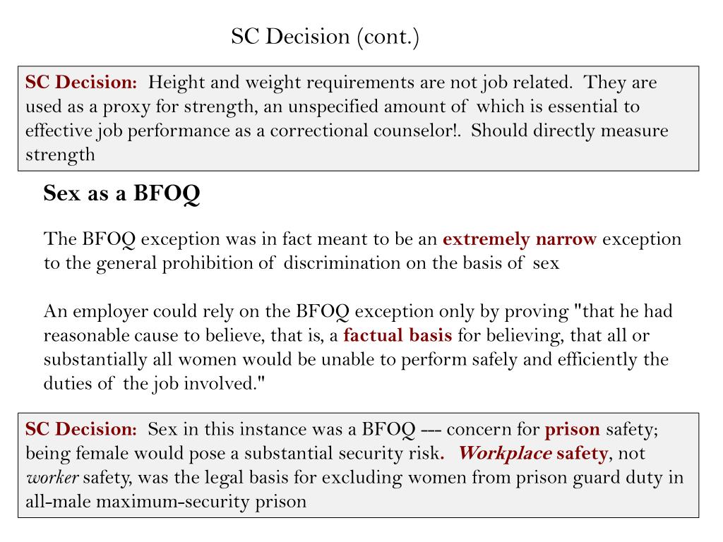 PPT Bona Fide Occupational Qualification (BFOQ) PowerPoint