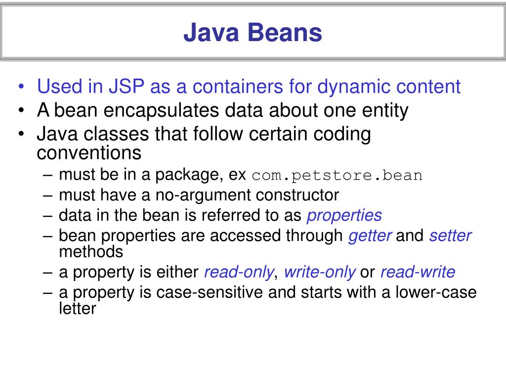 Bean Definition Java at Janice Palmer blog