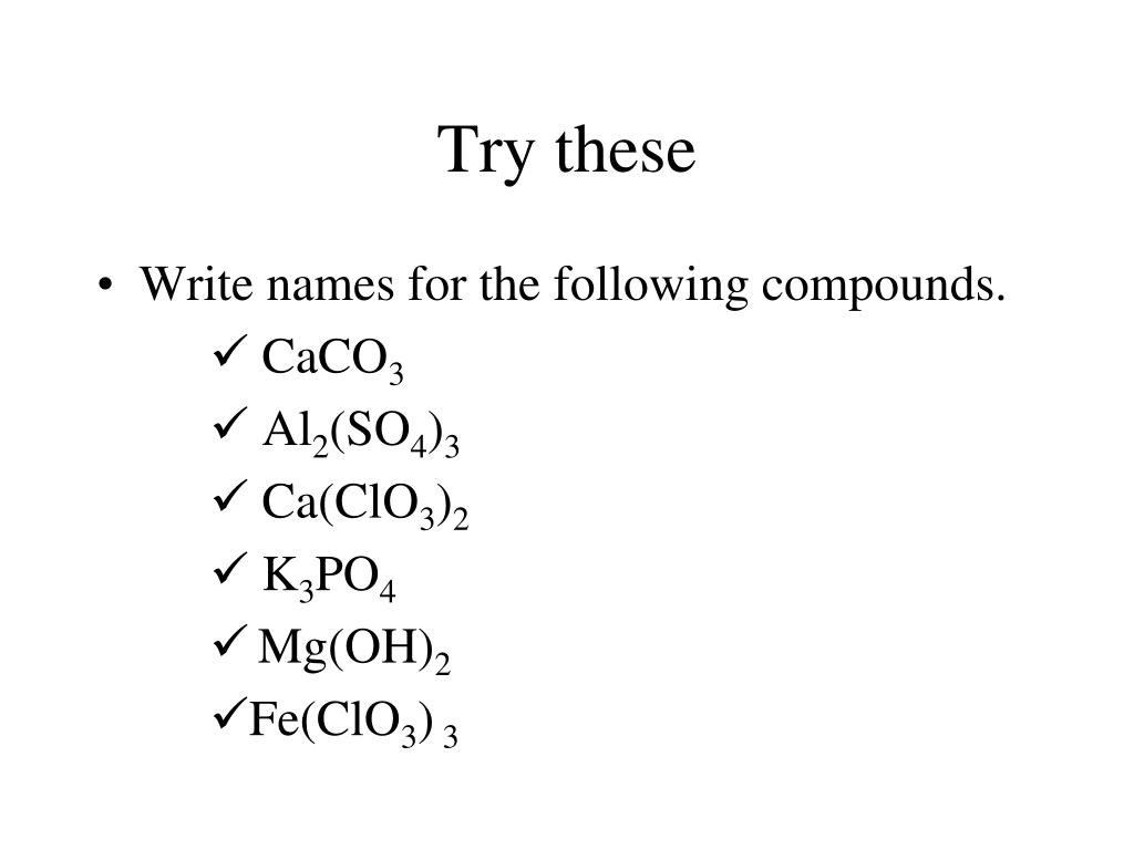 PPT Polyatomic Ions Writing Formulas / Naming Compounds PowerPoint