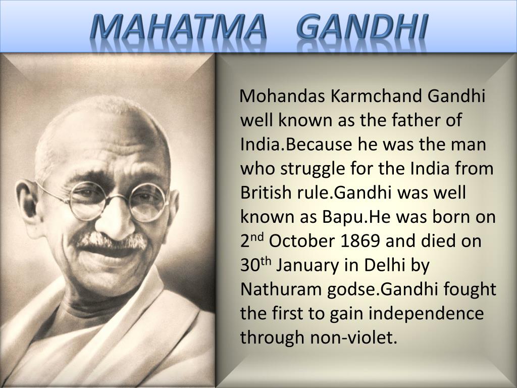 PPT Mahatma gandhi PowerPoint Presentation ID3818415