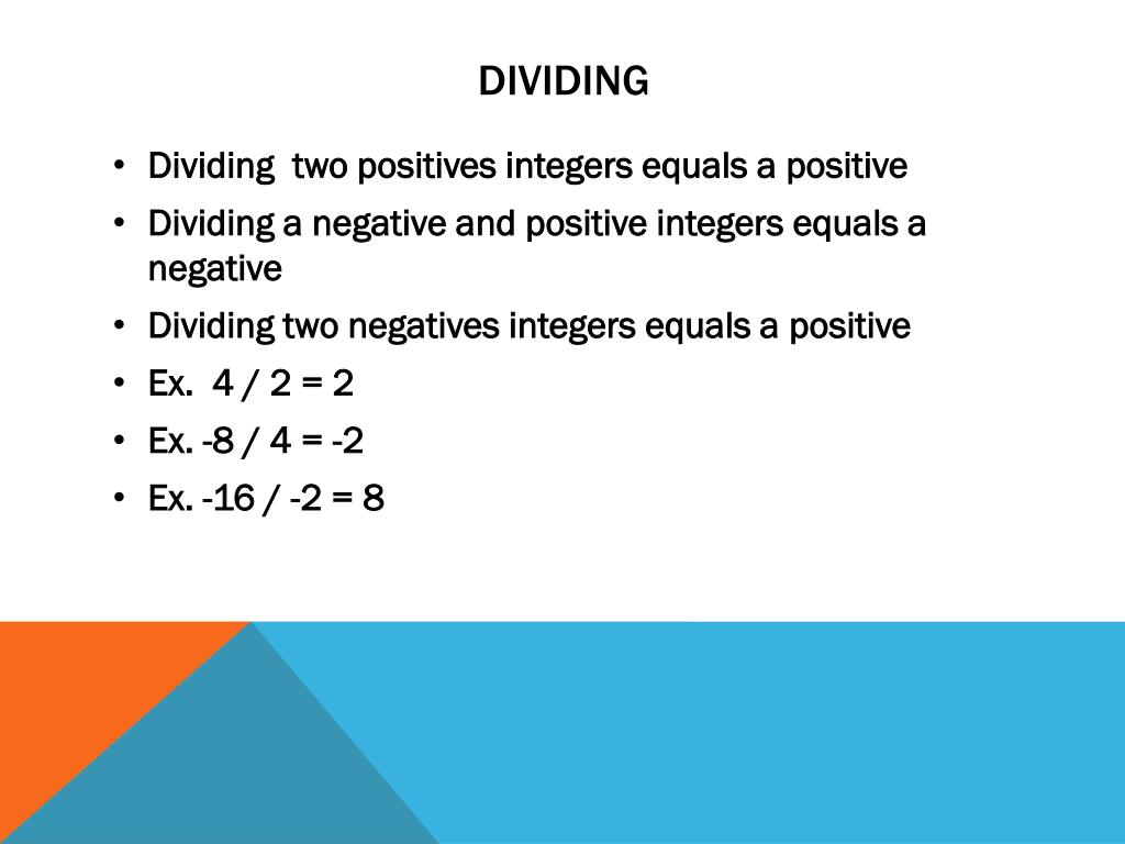PPT - Adding, subtracting, multiplying, and dividing positive and