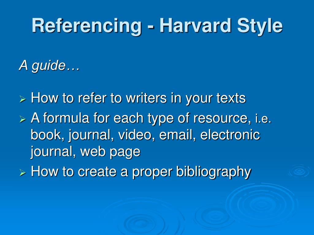 PPT Referencing Harvard Style PowerPoint Presentation