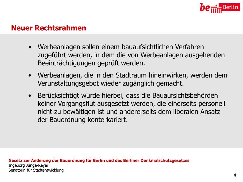 PPT Gesetz zur Änderung der Bauordnung für Berlin und des Berliner