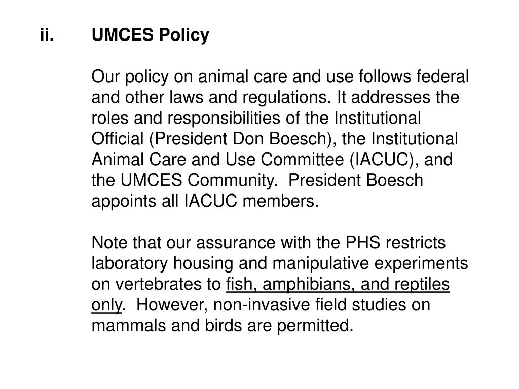 PPT Institutional Animal Care and Use Committee (IACUC) General