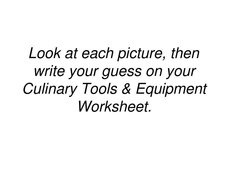 PPT CULINARY TOOLS & EQUIPMENT PowerPoint Presentation, free download