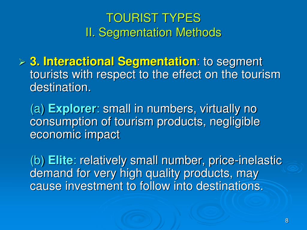 PPT TYPES of TOURIST Chapter Contents PowerPoint Presentation, free