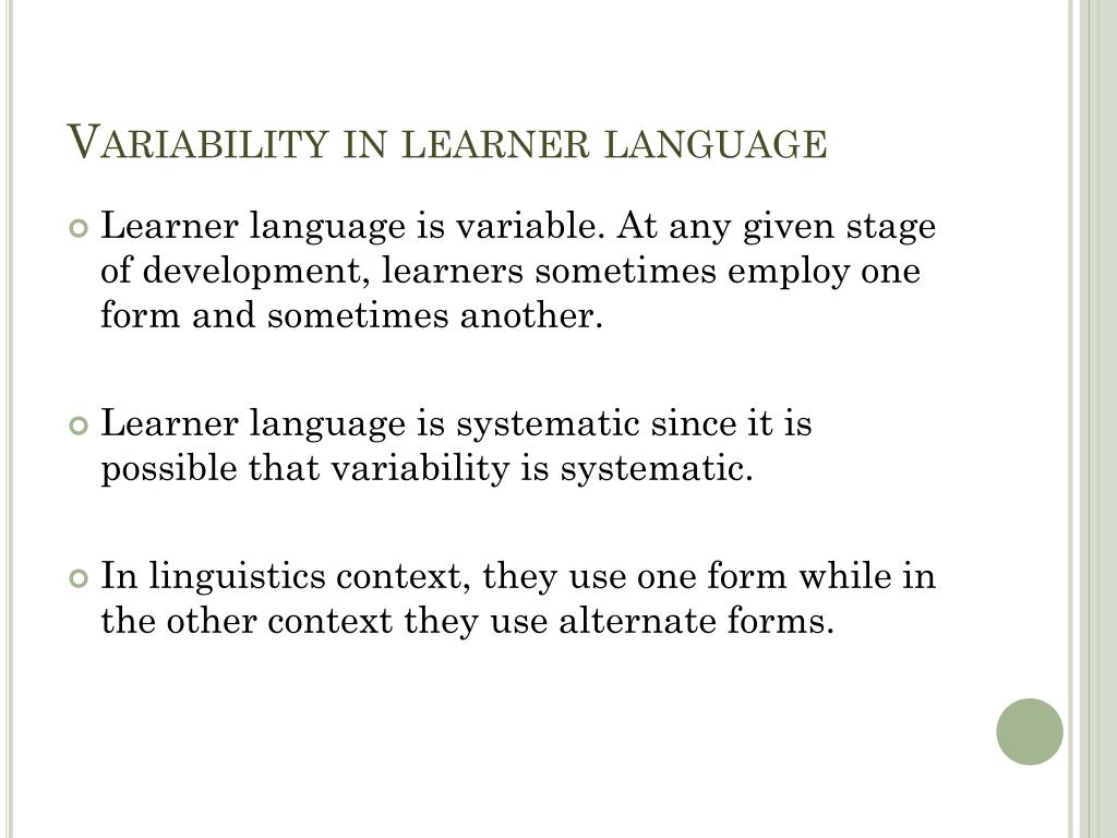 PPT The nature of learner language PowerPoint Presentation, free