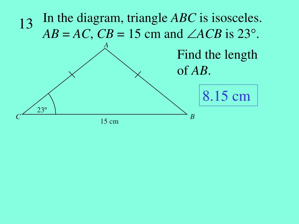 PPT The following diagram shows a triangle with sides 5