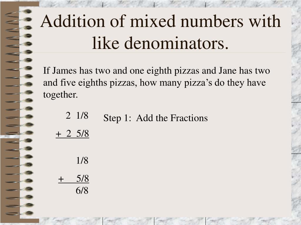 PPT Adding Mixed Numbers PowerPoint Presentation, free download ID