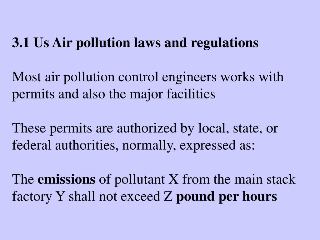 PPT Chapter 3 Air pollution control laws and regulations, Air