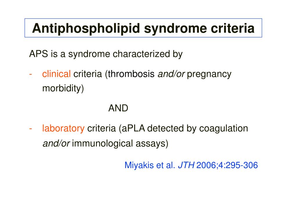 PPT Antiphospholipid syndrome from diagnosis to treatments