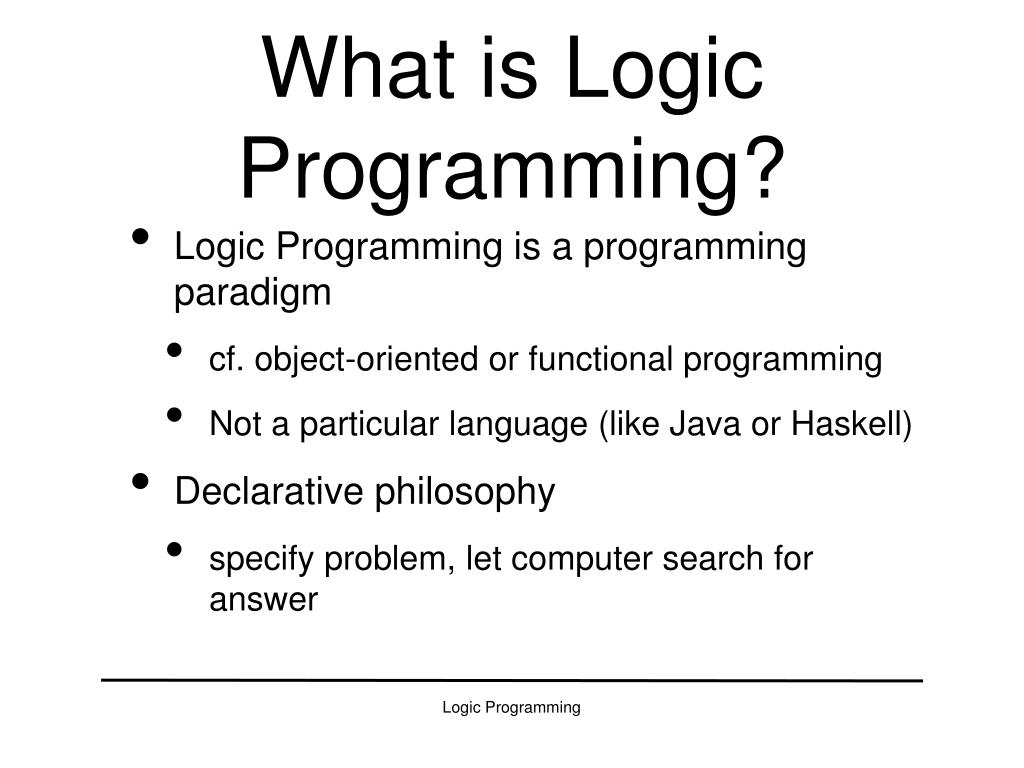 PPT Logic Programming PowerPoint Presentation, free download ID3841514