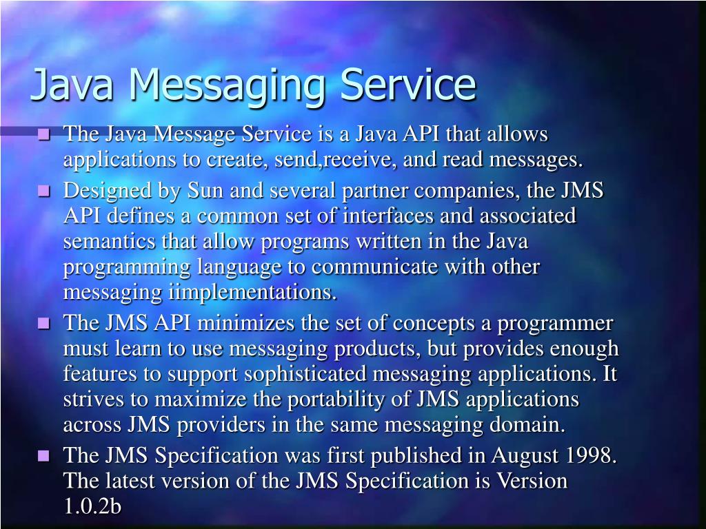 PPT Java Messaging Services PowerPoint Presentation, free download