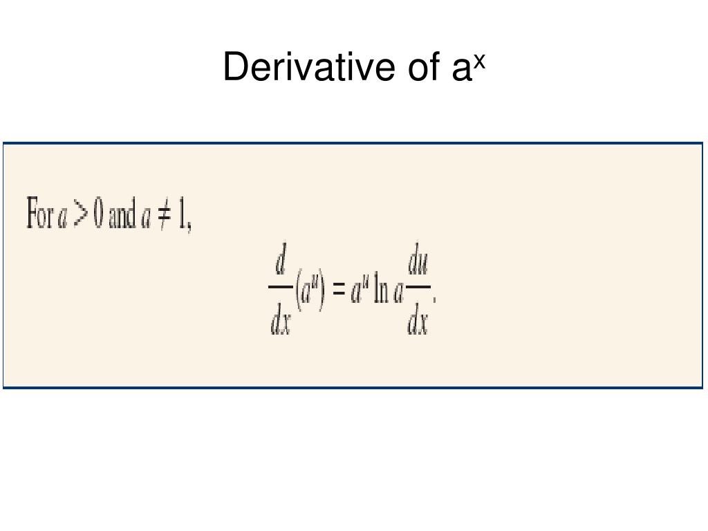 PPT 3.9 Derivatives of Exponential and Logarithmic Functions