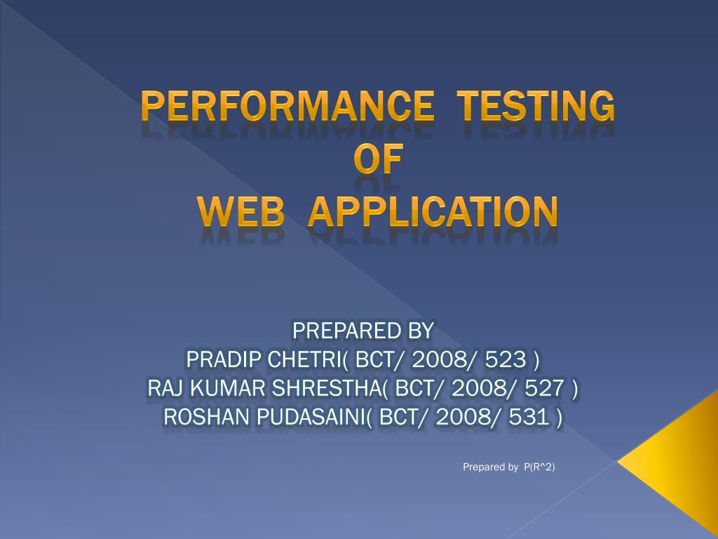 PPT PERFORMANCE TESTING OF WEB APPLICATION PowerPoint Presentation, free download ID3853513