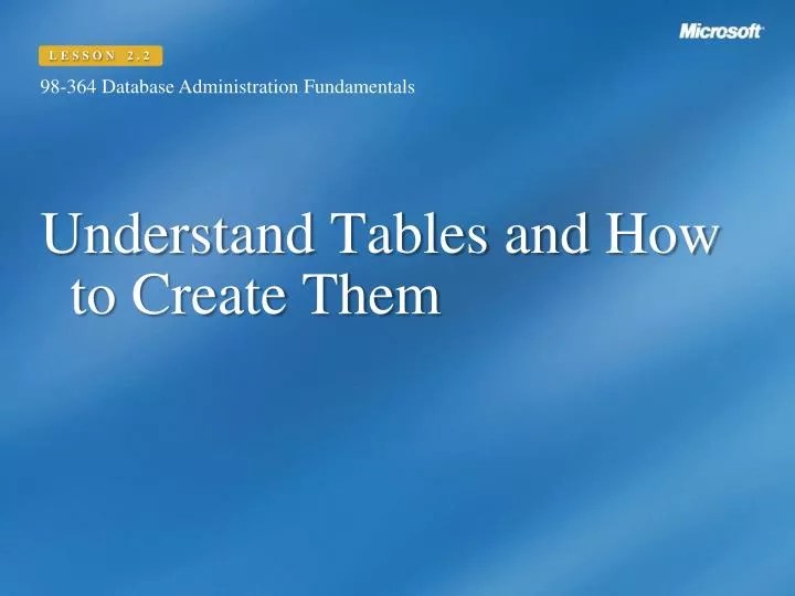 PPT Understand Tables and How to Create Them PowerPoint Presentation ID3855710