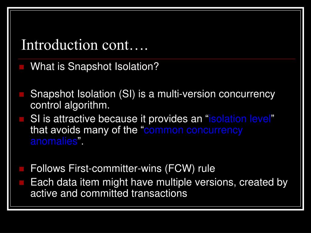 PPT Making Snapshot Isolation Serializable PowerPoint Presentation