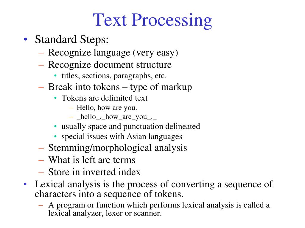 PPT Text Processing & Characteristics PowerPoint Presentation ID