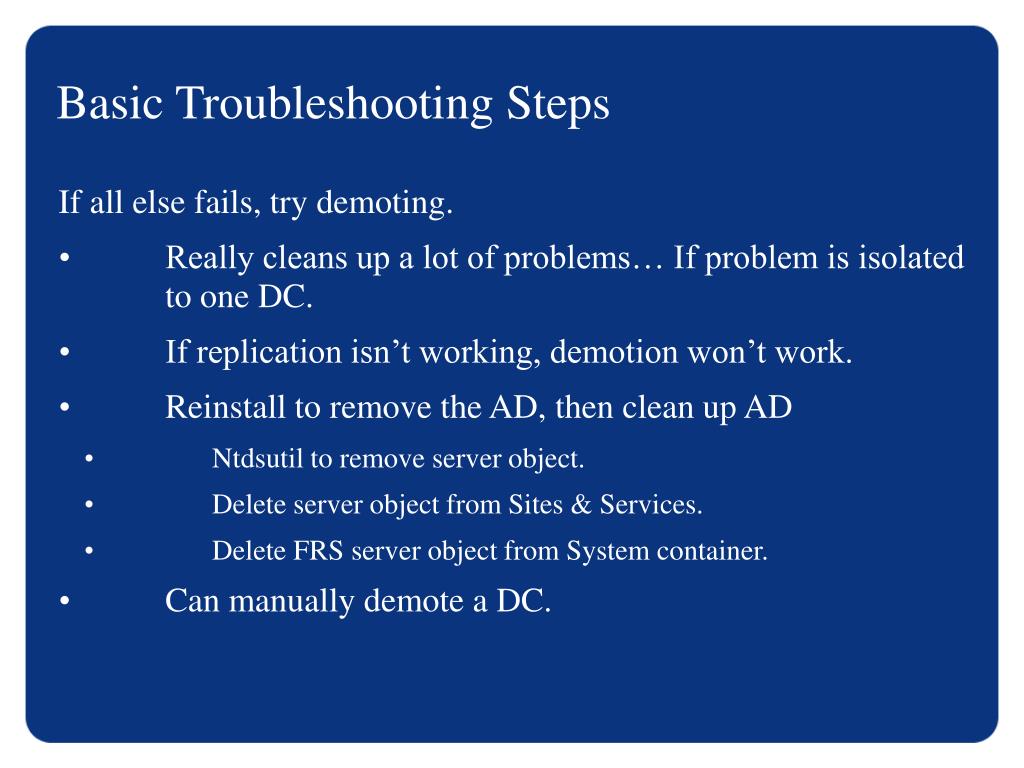 PPT Advanced Active Directory Design and Troubleshooting Ed PPT Advanced Active Directory Design and Troubleshooting Ed