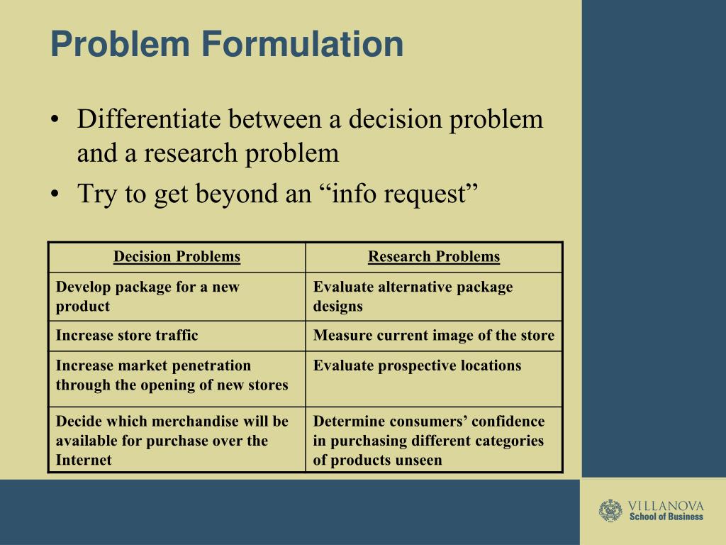 PPT Problem Formulation Problem Statements and Research Objectives