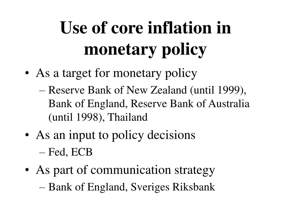 PPT Evaluating measures of core inflation PowerPoint Presentation
