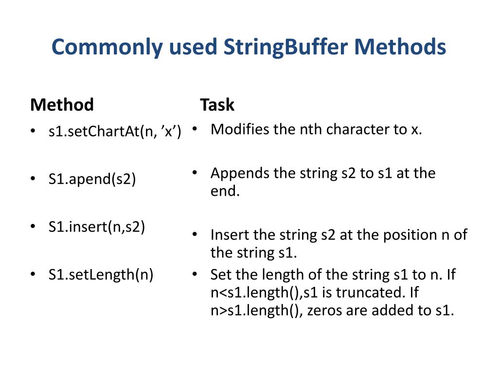PPT StringBuffer class PowerPoint Presentation, free download ID