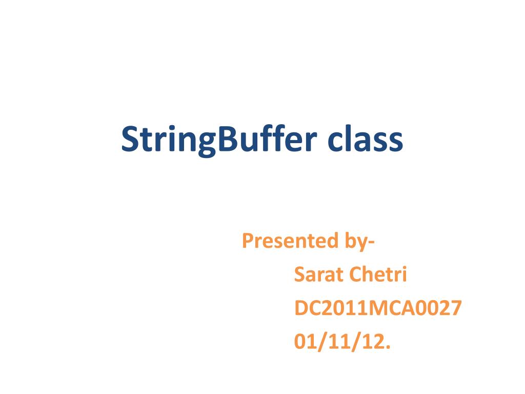 PPT StringBuffer class PowerPoint Presentation, free download ID