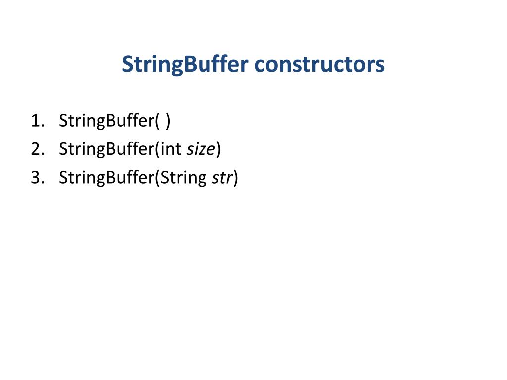 PPT StringBuffer class PowerPoint Presentation, free download ID