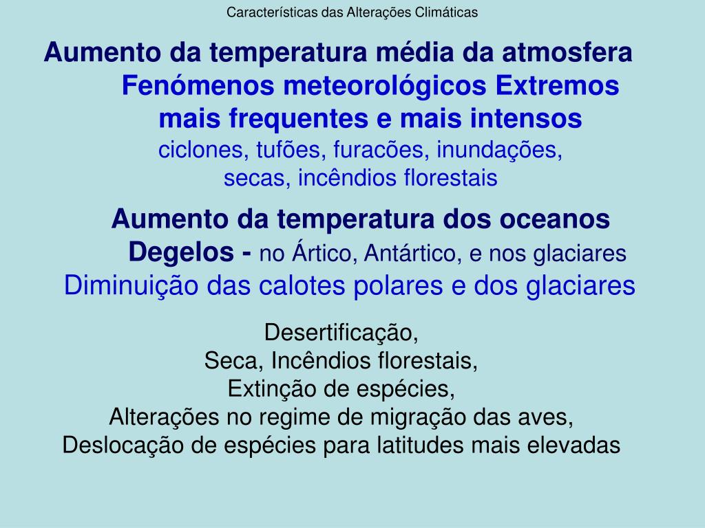 PPT Alterações Climáticas Ambiente PowerPoint