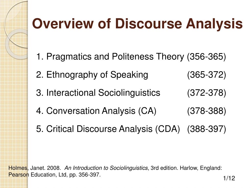 PPT Overview of Discourse Analysis PowerPoint Presentation, free