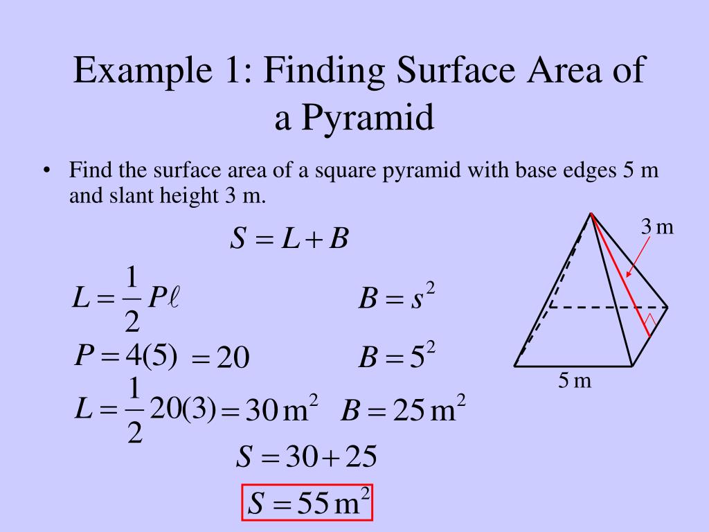 Square Pyramid Surface Area Example