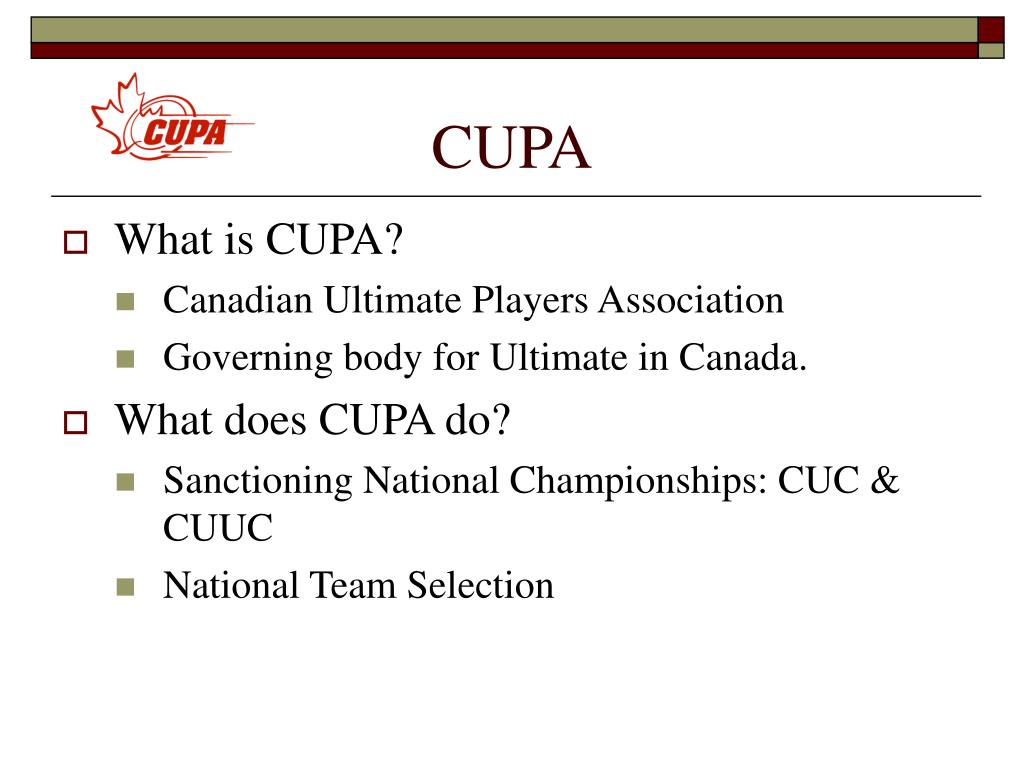 PPT CUPA PowerPoint Presentation, free download ID3880674