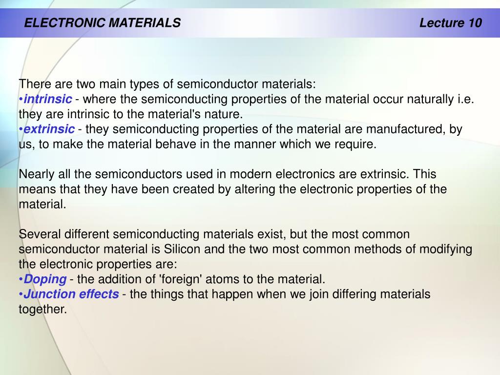 PPT SEMICONDUCTOR MATERIALS PowerPoint Presentation, free download