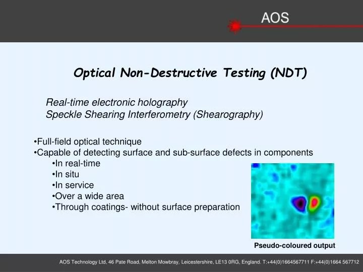 PPT Optical NonDestructive Testing (NDT) PowerPoint Presentation