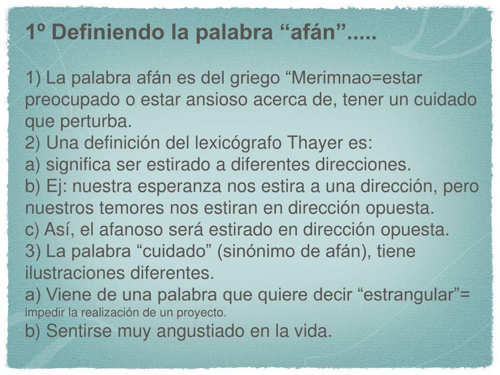 PPT “Cómo librarnos del afán” (Filipenses 467) PowerPoint