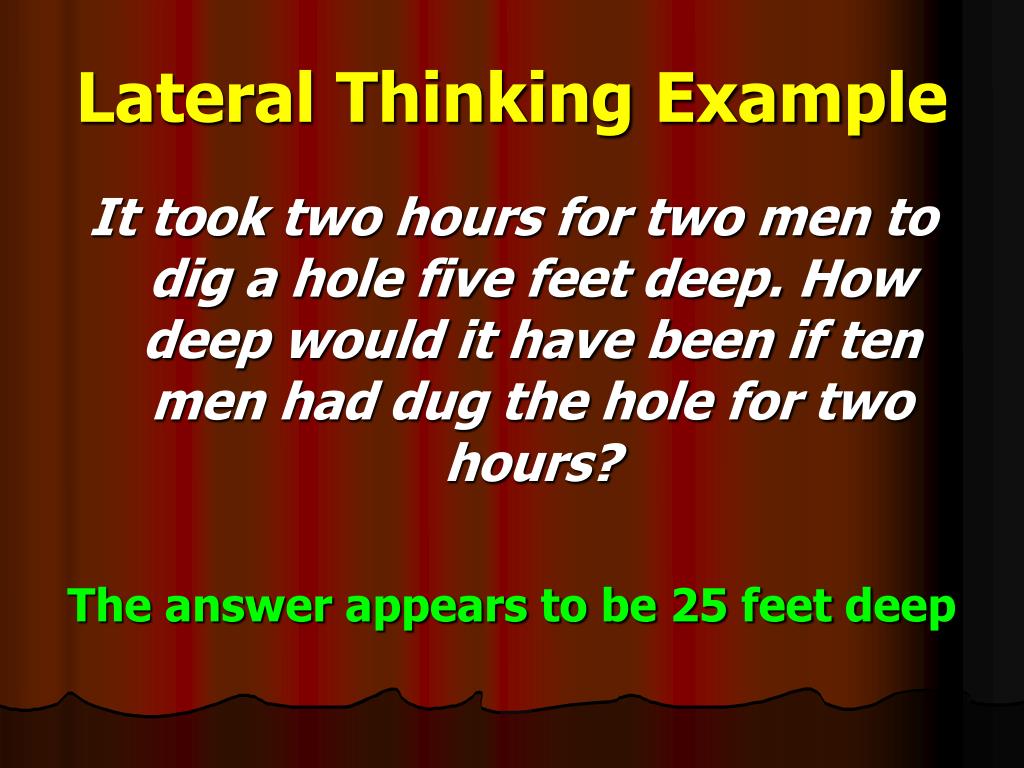 PPT Lateral Thinking PowerPoint Presentation, free download ID3887319