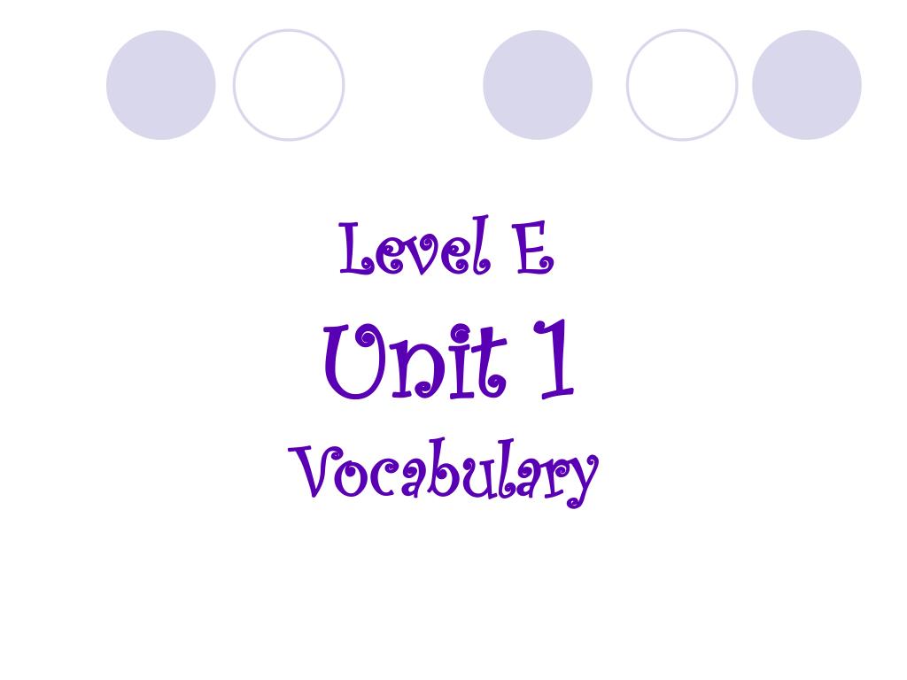 Vocabulary Level E Unit 5 Answers