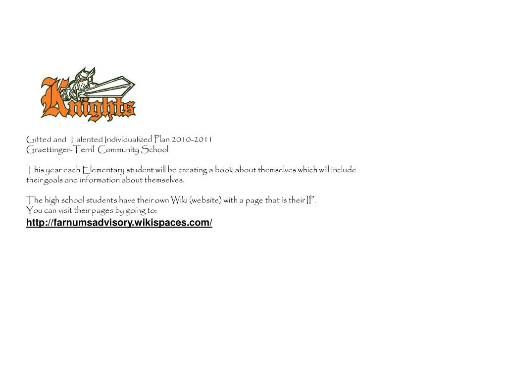 PPT GraettingerTerril Schools Gifted and Talented Program PowerPoint